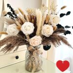 100pcs Artificial Flowers Arrangement With Vase Included, Dining Table Centerpiece Decorations, Fake Flowers in Vase, Dried Pampas Grass Floral Centerpieces, Coffee Table Decor, Centro de Mesa - Image 2
