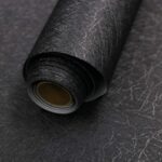 15.7" X 118" Black Silk Wallpaper Embossed Self Adhesive Peel and Stick Wallpaper Contact Paper Removable Waterproof Kitchen Vinyl Wrap Cabinet Furniture Textured Renter Friendly Wall Gift Paper - Image 2