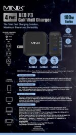 MINIX NEO P3 100W Turbo 4-Port GaN Wall Charger, 3 x USB C port Fast Charging Power Adapter(Max 100W/20W), 1 USB-A (Max 18W). Compatible with MacBook Pro Air, iPad Pro, iPhone 17/16 Pro Max,Galaxy S23 - Image 6