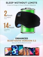 MUSICOZY Sleep Headphones Bluetooth 5.4 Headband Sleeping Eye Mask for Mom Women Men Wireless Music Earbuds Earphones for Side Sleepers Built-in HD Speakers Cool Gadgets Unique Gifts - Image 4