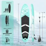 FBSPORT 11' Premium Stand Up Paddle Board, Yoga Board with SUP Accessories & Carry Bag | Wide Stance, Surf Control, Non-Slip Deck, Leash, Paddle and Pump for Youth & Adult - Image 3