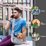Dog Carrier Sling - Reversible Puppy Carrier Purse with Storage Pocket, Hand-Free Dog Sling Carrier for Carry Small Dogs and Cats, Travel Safety Harness, Dog and Cat Harness (Gray) - Image 3