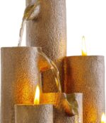 Alpine Corporation WCT202 Indoor Tabletop Tiered Water Fountain Featuring 3 Candles for Desktop and Table, 11", Brown - Image 8