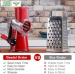 Geedel Rotary Cheese Grater, Kitchen Mandoline Vegetable Slicer with 3 Interchangeable Blades, Easy to Clean Grater for Fruit, Vegetables, Nuts - Image 3