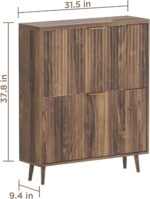 Shoe Cabinet Storage, Modern Freestanding Organizer with 2 Flip Drawers, Narrow Shoe Rack for Entryway, Walnut - Image 3