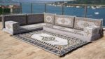 L Shaped Arabic Floor Cushions, Sectional Sofas, Arabic Majlis Set, Custom Made Sofa, Arabic Sofa Set, Seating Cushions (4'' Thickness Sofa, L Sofa + Rug, Gray) - Image 3