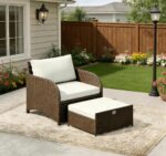 Garvee Balcony Furniture Patio Conversation Set, PE Wicker Rattan Outdoor Lounge Chairs with Soft Cushions for Porch - Image 2