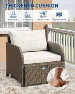 Garvee Balcony Furniture Patio Conversation Set, PE Wicker Rattan Outdoor Lounge Chairs with Soft Cushions for Porch - Image 3