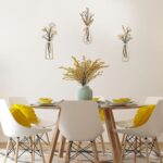 Pigort 3 Pieces Metal Flowers Wall Art- Rustic Farmhouse Decor Minimalist Decor for Living Room Bathroom Bedroom Dining Room, Housewarming Gifts Christmas Decoration(Beige, Vase-C) - Image 4