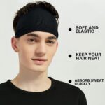 Pilamor Sports Headbands for Men (5 Pack),Moisture Wicking Workout Headband, Sweatband Headbands for Running,Cycling,Football,Yoga,Hairband for Women and Men - Image 3