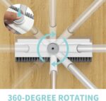 Floor Scrub Brush with Long Handle, 3 in 1 Scrape and Heavy-Duty Stiff Bristle Scrubber Brush for Cleaning Shower Bathroom, Patio, Pool, Garage, Kitchen, Wall and Deck (White, 1 Pack) - Image 3