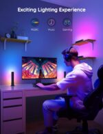 Govee Smart LED Light Bars, Work with Alexa and Google Assistant, RGBICWW WiFi TV Backlights with Scene and Music Modes for Gaming, PC, Living Room Decoration, Black - Image 3
