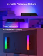 Govee Smart LED Light Bars, Work with Alexa and Google Assistant, RGBICWW WiFi TV Backlights with Scene and Music Modes for Gaming, PC, Living Room Decoration, Black - Image 6