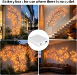 FNHMSL Cherry Enchanted Willow Vine Lights, 4FT 48LED Pink Cherry Blossom Tree Branch Lights for Wall, Remote Timer,8 Light Model,Bedroom Wall Doors Wedding, Christmas, USB Battery Box - Image 5