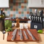 imarku Knife Block Set, 14Pcs High Carbon Stainless Steel Knife Set with Block, Kitchen Knife Set Black, Dishwasher Safe, Build-in Sharpener, Gifts for Mom - Image 3