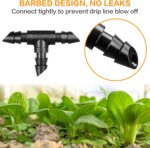 Gardrip Drip Irrigation Tee Fittings：100 Pieces Barbed Tee Irrigation Parts with Sharp End Fits for 1/4 Inch Drip Irrigation Tubing Drip Line T Connectors for Garden Lawn System - Image 4