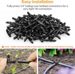 Gardrip Drip Irrigation Tee Fittings：100 Pieces Barbed Tee Irrigation Parts with Sharp End Fits for 1/4 Inch Drip Irrigation Tubing Drip Line T Connectors for Garden Lawn System - Image 5