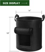 Cavisoo 5-Pack 10 Gallon Potato Grow Bags, Garden Planting Bag with Reinforced Handle, Thickened Nonwoven Fabric Pots for Tomato, Vegetable and Fruits - Image 3