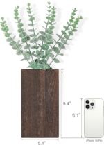 Dahey 2 Pack Wood Wall Planter Vase with Artificial Eucalyptus Farmhouse Wall Hanging Decor Pocket Planter for Indoor Fake Plants Greenery, Living Room Bedroom Kitchen Home Office Decoration - Image 5