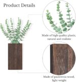 Dahey 2 Pack Wood Wall Planter Vase with Artificial Eucalyptus Farmhouse Wall Hanging Decor Pocket Planter for Indoor Fake Plants Greenery, Living Room Bedroom Kitchen Home Office Decoration - Image 7