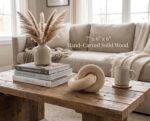 Rool Coffee Table Decor Book Shelf Decor Accents Home Decor Console Table Decorative Items Living Room Wood Knot Decor Chain Link Decorations Beige - Image 3