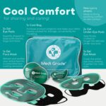 Medi Grade Cooling Ice Face Mask and Cooling Eye Mask for Puffy Eyes & Migraine Relief - Self Care Face Ice Pack with ChillGel Face Ice Mask Technology - Cooling Face Mask, Eye Pads and Bag - Image 4