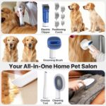 buenkee Dog Grooming Kit with Vacuum, 15000Pa Pet Hair Clipper and Shedding Brush, 50dB Low Noise, 2L Capacity, White - Image 4