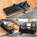 Cisily Sponge Holder for Kitchen Sink, Sink Caddy Organizer with High Brush Holder, Kitchen Countertop Organizers and Storage Essentials, Rustproof 304 Stainless Steel (Black, 9.25″) - Image 3