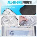 Travel Cable Organizer Bag, Electronics Organizer Tech Pouch with Double Layers for Cords, Chargers, Phone, Earphones, USBs, SD Cards - Travel Essentials Portable Waterproof Tech Pouch - Image 4