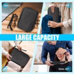Travel Cable Organizer Bag, Electronics Organizer Tech Pouch with Double Layers for Cords, Chargers, Phone, Earphones, USBs, SD Cards - Travel Essentials Portable Waterproof Tech Pouch - Image 5