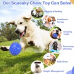 DISSKNIC Indestructible Squeaky Dog Ball, Relieves Anxiety, Cleans Teeth, Interactive Chew Toy for Aggressive Chewers, Dog Toy for Large Breeds, Outdoor Waterproof - Image 6