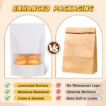 Jetmore 50 Pcs Smell Proof Bag, Reusable Snack Bags with Frosted Clear Window, Resealable Bags Various Sizes, Small Treat Bag, Stand Up Pouches for Candy, Nuts, Spice, Sample, Product, Trail Mix - Image 5