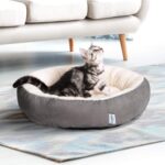 Love's cabin Round Donut Cat and Dog Cushion Bed, 20in Bed for Cats or Small Dogs, Anti-Slip & Water-Resistant Bottom, Super Soft Durable Fabric Pet Beds, Washable Luxury Cat & Dog Bed Gray - Image 3