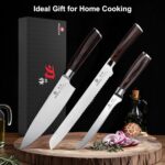 imarku 3 Piece Knife Set, Professional Japanese High Carbon Stainless Steel Chef Knife, Ultra Sharp Kitchen Knives Set with Ergonomic Pakkawood Handle, Ideal Gift for Mom - Image 5