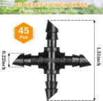Gardrip Drip Irrigation Cross Fittings: 45 Pieces Barbed 4-Way Cross Irrigation Parts with Sharp End Fits for 1/4 Inch Drip Tubing Line Tee Connectors for Garden Lawn - Image 3