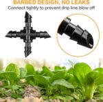 Gardrip Drip Irrigation Cross Fittings: 45 Pieces Barbed 4-Way Cross Irrigation Parts with Sharp End Fits for 1/4 Inch Drip Tubing Line Tee Connectors for Garden Lawn - Image 4