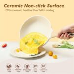 SENSARTE Ceramic Cookware Sets, Pots and Pans Set Non stick, 14 Piece Induction Cookware, Non toxic Healthy Non Stick Kitchen Cooking Set, with Frying Pans Set, PFAS PTFE PFOA PFOS Free - Image 3