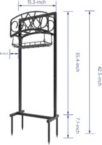 Freestanding Garden Hose Organizer with Black Powder-Coated Finish - Heavy-Duty Detachable Hose Stand Holds 150FT Hose, Includes Storage Basket & Assembly Tools for Outdoor Use - Image 4