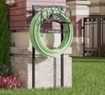Freestanding Garden Hose Organizer with Black Powder-Coated Finish - Heavy-Duty Detachable Hose Stand Holds 150FT Hose, Includes Storage Basket & Assembly Tools for Outdoor Use - Image 5