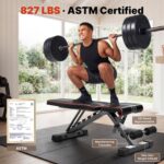 YOLEO Adjustable Weight Bench for Home Gym, ASTM-Certified 827LBS, 98% Pre-Assembled, Foldable Gym Bench with 84 Positions Incline Decline Flat, Wider Seat - Image 3