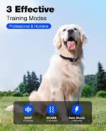 Bousnic Dog Shock Collar - 3300Ft Training Collar with Remote for 5-120lbs Small Medium Large Dogs Rechargeable Waterproof e Collar with Beep (1-8), Shake(1-16), Safe Shock(1-99) Modes (Black) - Image 3