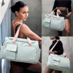 Small Gym Bag for Women, Travel Duffle Bag Carry On Weekender Bag with Shoe Compartment - Image 3