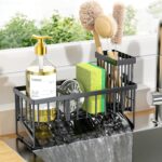 Cisily Sink Caddy Sponge Holder for Kitchen with Brush Holder and Stainless Steel Self Drain Tray, Rustproof Kitchen Sink Organizer for Sponge, Soap Dispenser Storage Accessories - Image 2