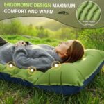 FUN PAC Camping Sleeping Pad, Ultralight Camping Mat with Pillow, Built-in Foot Pump Inflatable Sleeping Pads Compact for Camping Backpacking Hiking Traveling Tent,Single,Green - Image 3