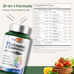 Multivitamin for Women & Men - Mens & Womens Multivitamin for Bone, Skin & Immune Health Support, 21 in 1 Multivitamins Supplement, Multivitamins with Gluten & Allergen Free, Non GMO, 60 Capsules - Image 4