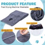 WOUSEDO Microfiber Dog Towels for Drying Dogs,40'' X 23.6'', Super Absorbent and Soft Pet Grooming Towel, Perfect Shower & Bath Supplies for Dogs(2-Pack Grey) - Image 4