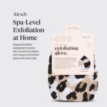 Kitsch Exfoliating Glove 1pc – Korean Exfoliating Mitt & Deep Exfoliating Body Scrubber for Shower, Bath | Body Exfoliator Glove, Dead Skin Remover | Skin Care for Smooth Skin - Leopard - Image 3
