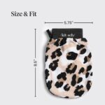 Kitsch Exfoliating Glove 1pc – Korean Exfoliating Mitt & Deep Exfoliating Body Scrubber for Shower, Bath | Body Exfoliator Glove, Dead Skin Remover | Skin Care for Smooth Skin - Leopard - Image 4
