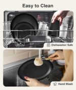 Quatish 24 Piece Plates and Bowls Sets for 6, Unbreakable Dinnerware Sets, Dish Set for Camping, Dishwasher Microwave Safe, Outdoor Kitchen and Apartment Dinning RV Essentials, Black - Image 4