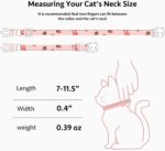 2 Pack Cotton Breakaway Cat Collar Pink Strawberries and White Heart Shaped Pendant Cute Kitten Cat Collar with Bell - Image 4